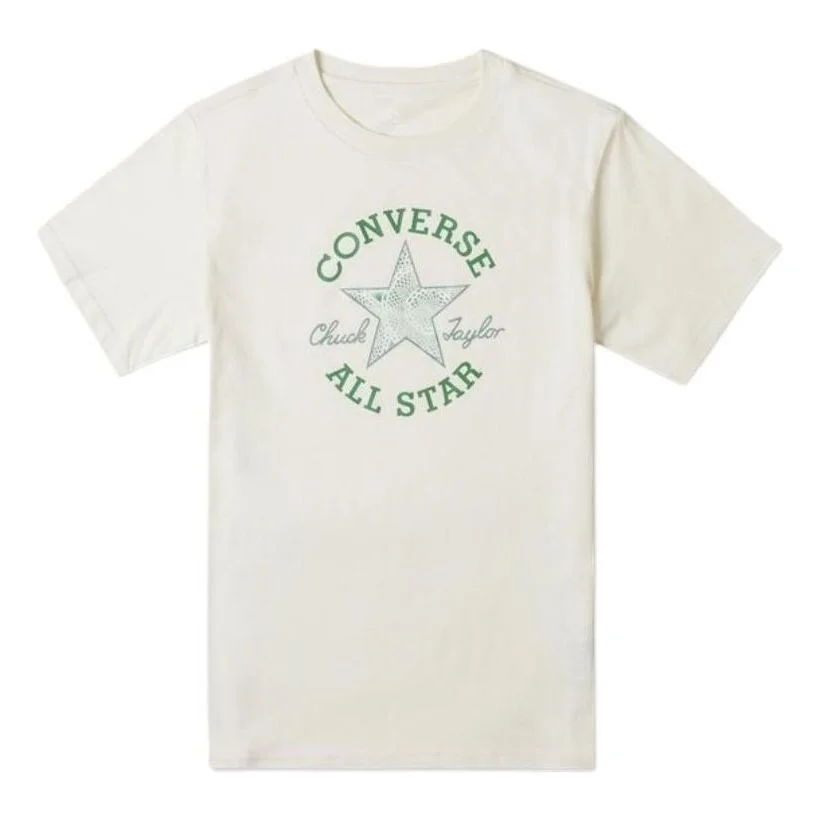 (WMNS) Converse Chuck Patch Infill T-Shirt 'White Green' 10026362-A04 - 1