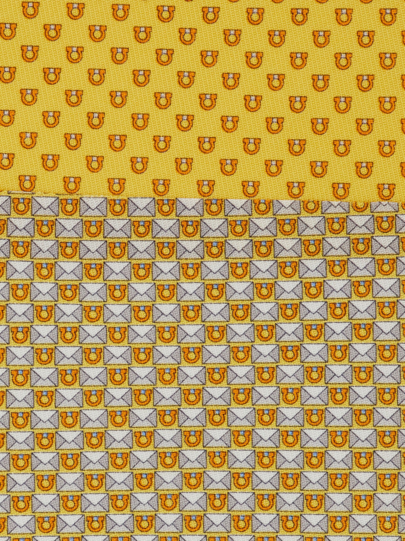 FERRAGAMO Gancini letter print silk tie outlook