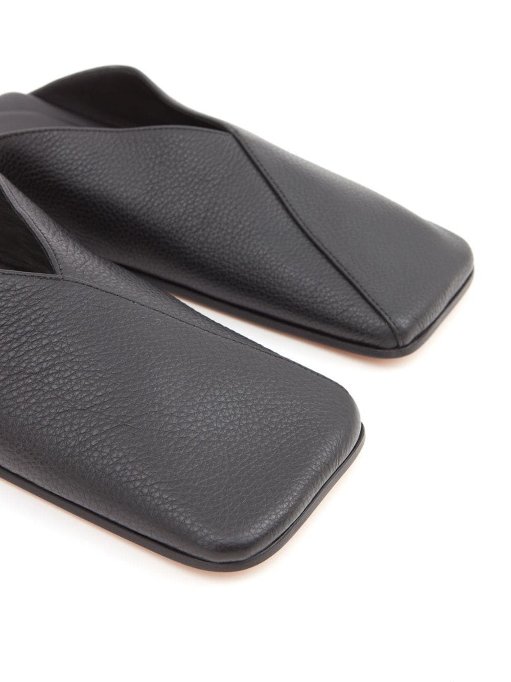 leather closed-toe slides - 4