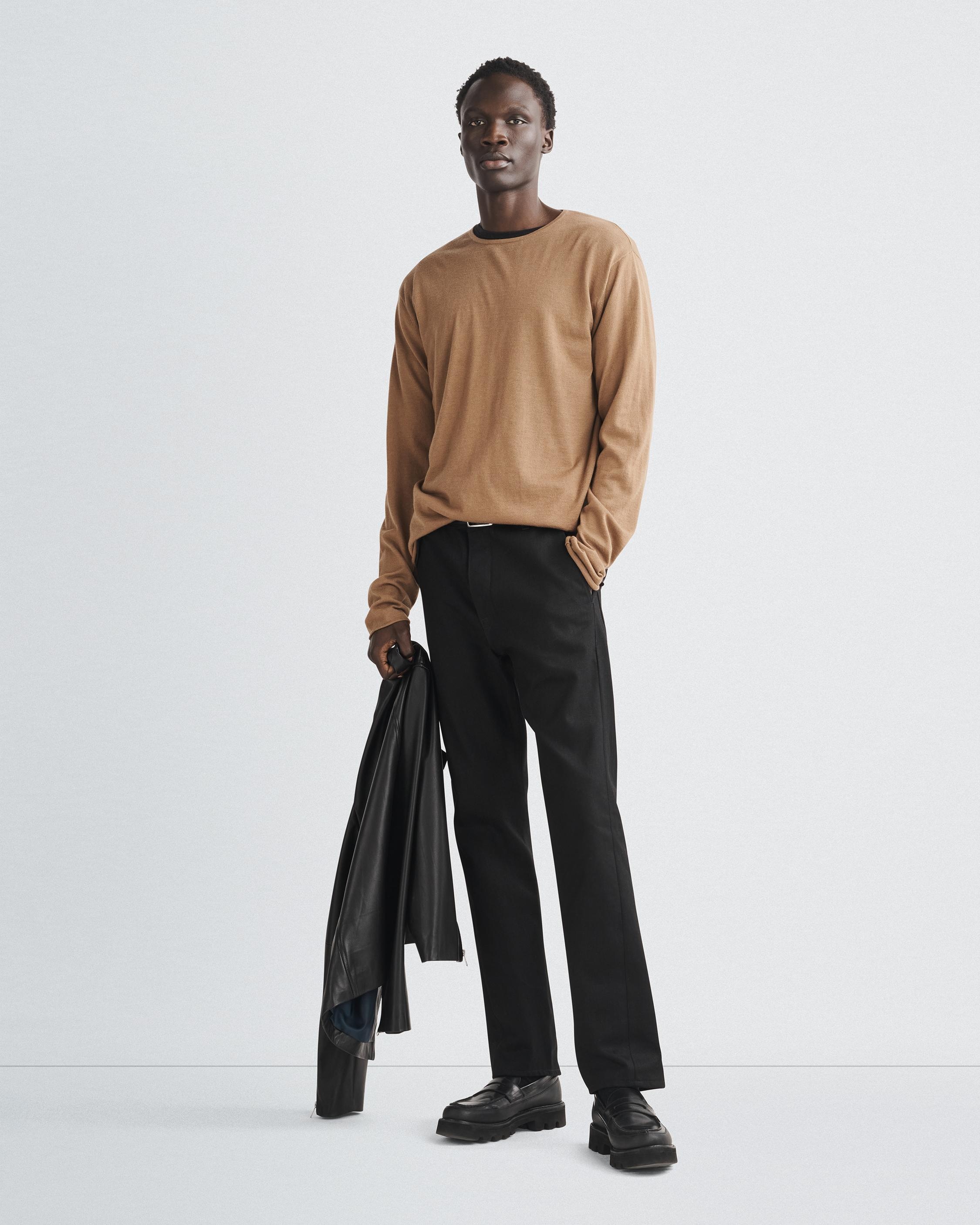 Reid Knit Merino Long Sleeve Tee
Mercerized Wool Blend T-Shirt - 3