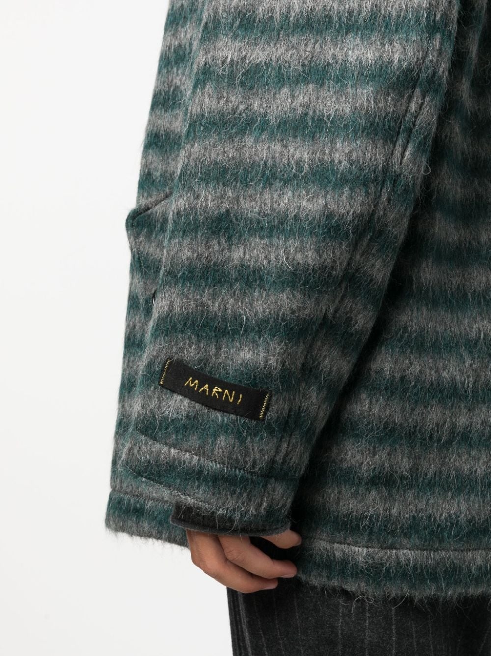 single-breasted striped coat - 5