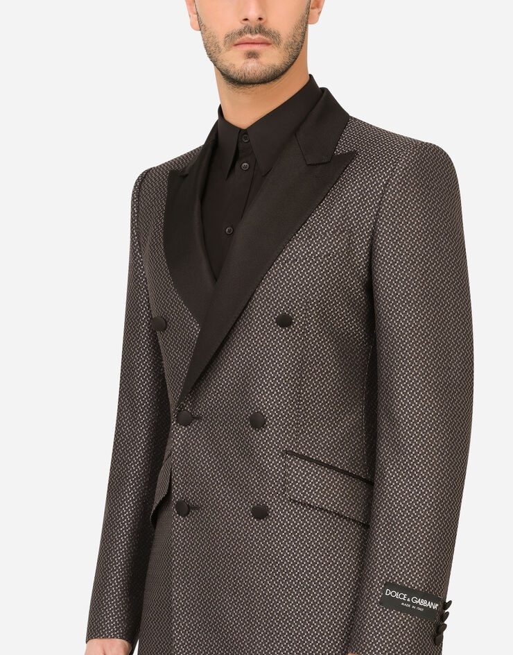 Double-breasted silk jacquard Sicilia-fit tuxedo jacket - 5