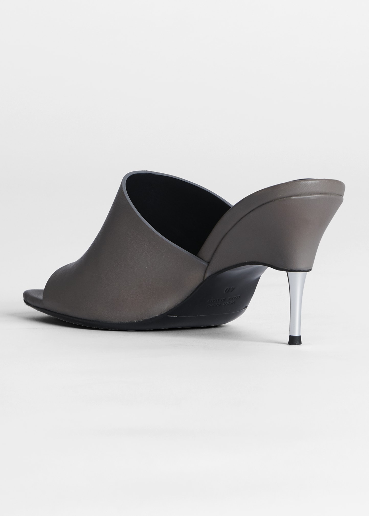 Lambskin Leather Heel Mules - 3