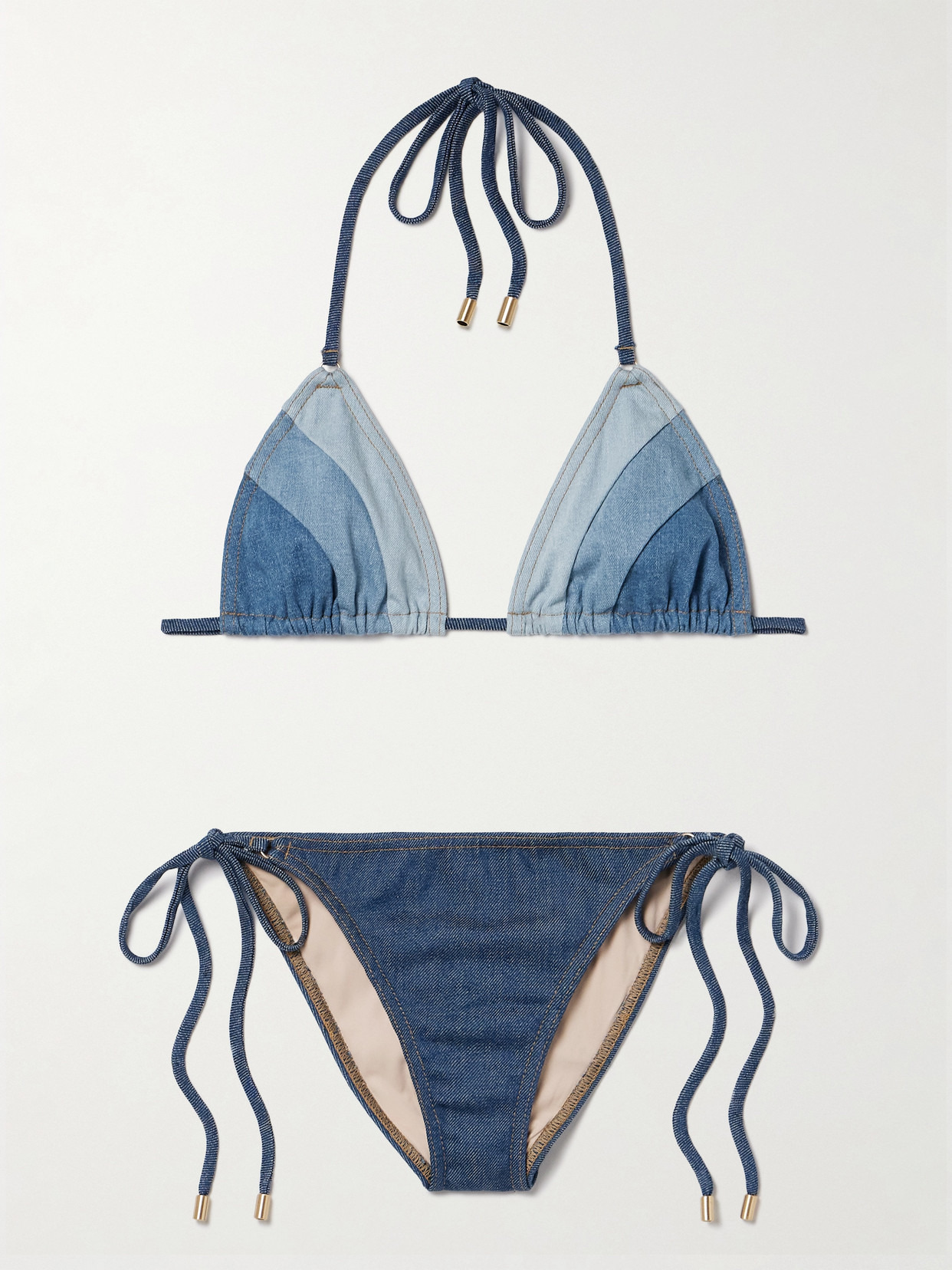 Tallow Denim Triangle Bikini - 1