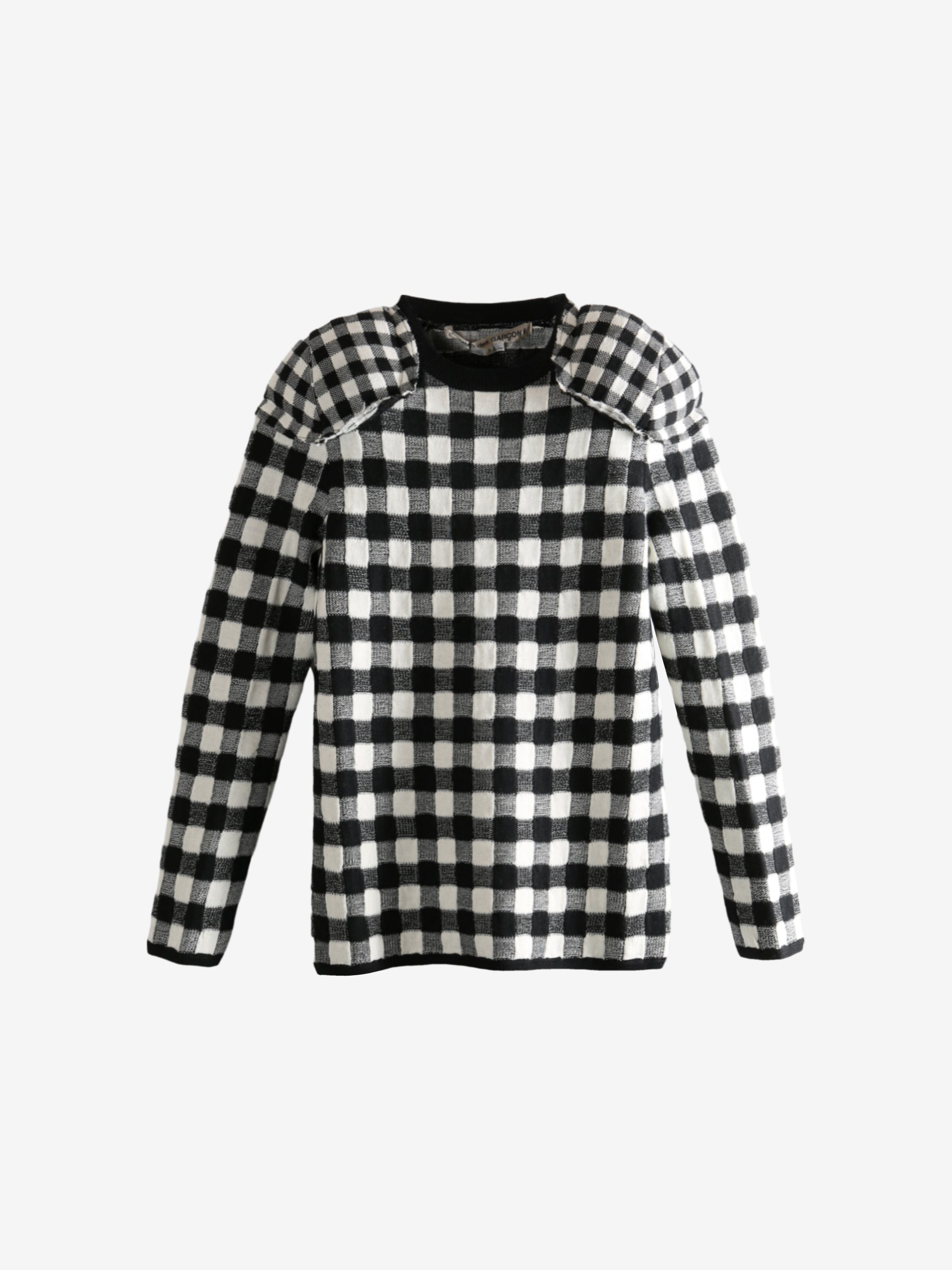 COMME DES GARCONS - Women Black And White Plaid Sweater - 5