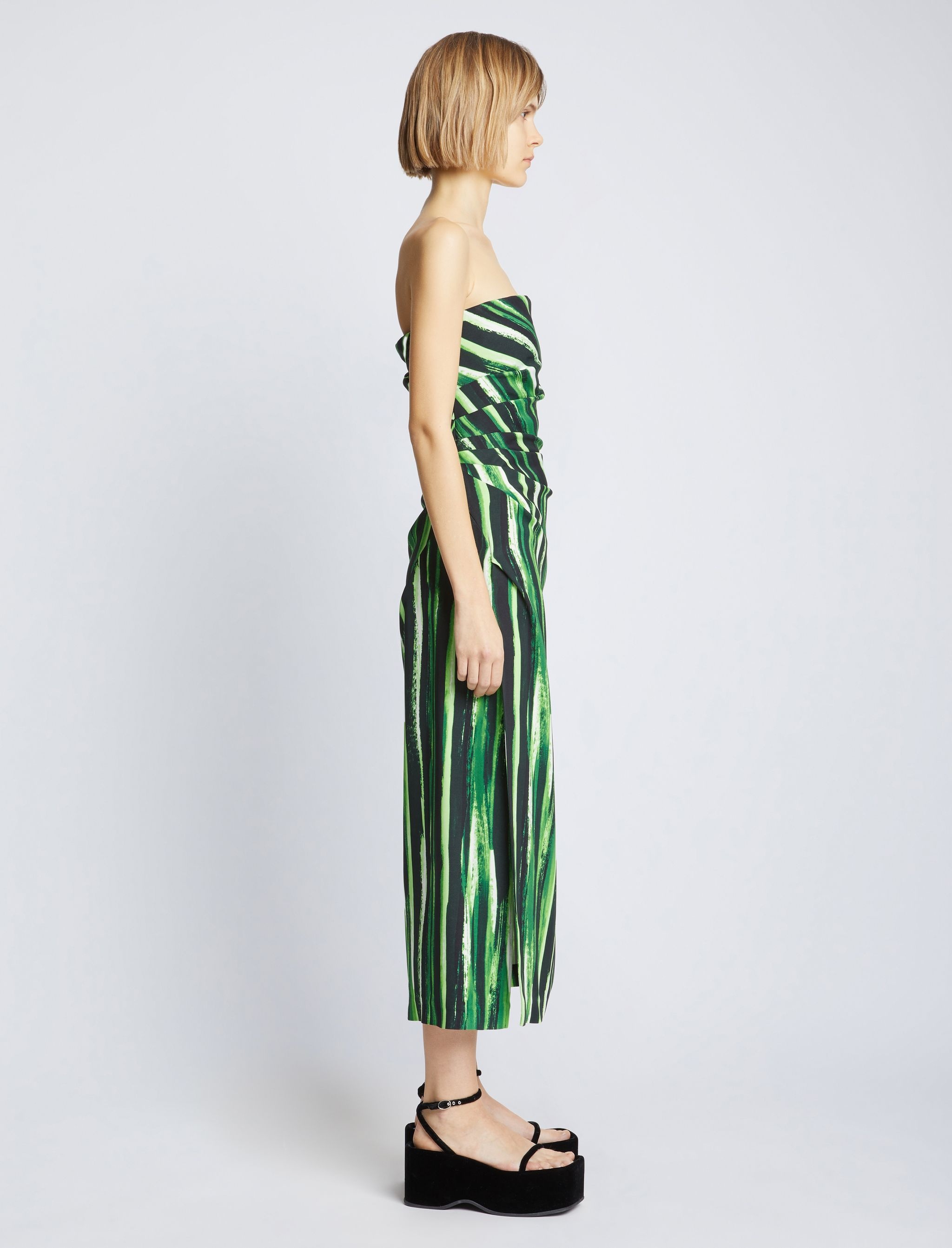 Painted Stripe Strapless Dress - 3