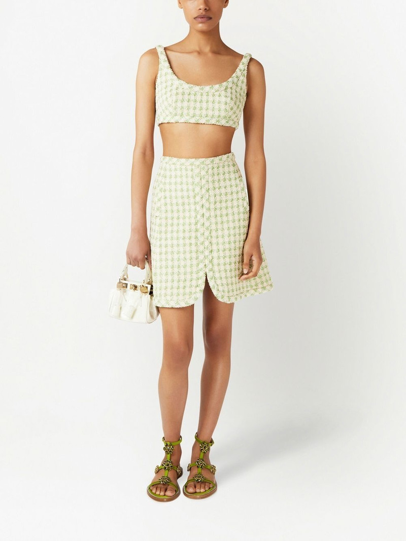 GIAMBATTISTA VALLI check-pattern tweed crop top outlook