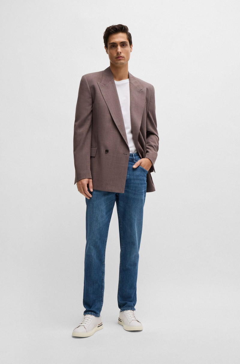 BOSS REGULAR-FIT JEANS IN BLUE MECHANICAL-STRETCH DENIM outlook