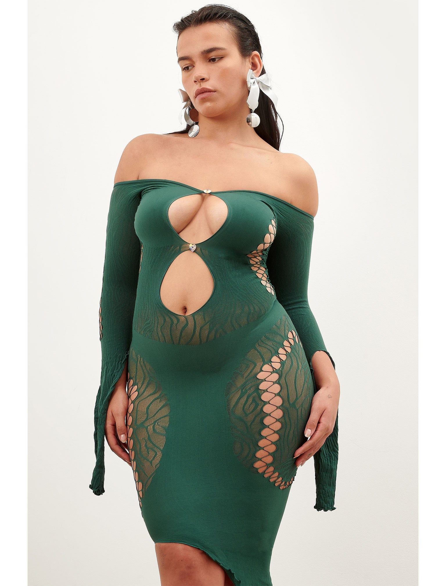 CHARLOTTE DRESS FOREST GREEN - 2