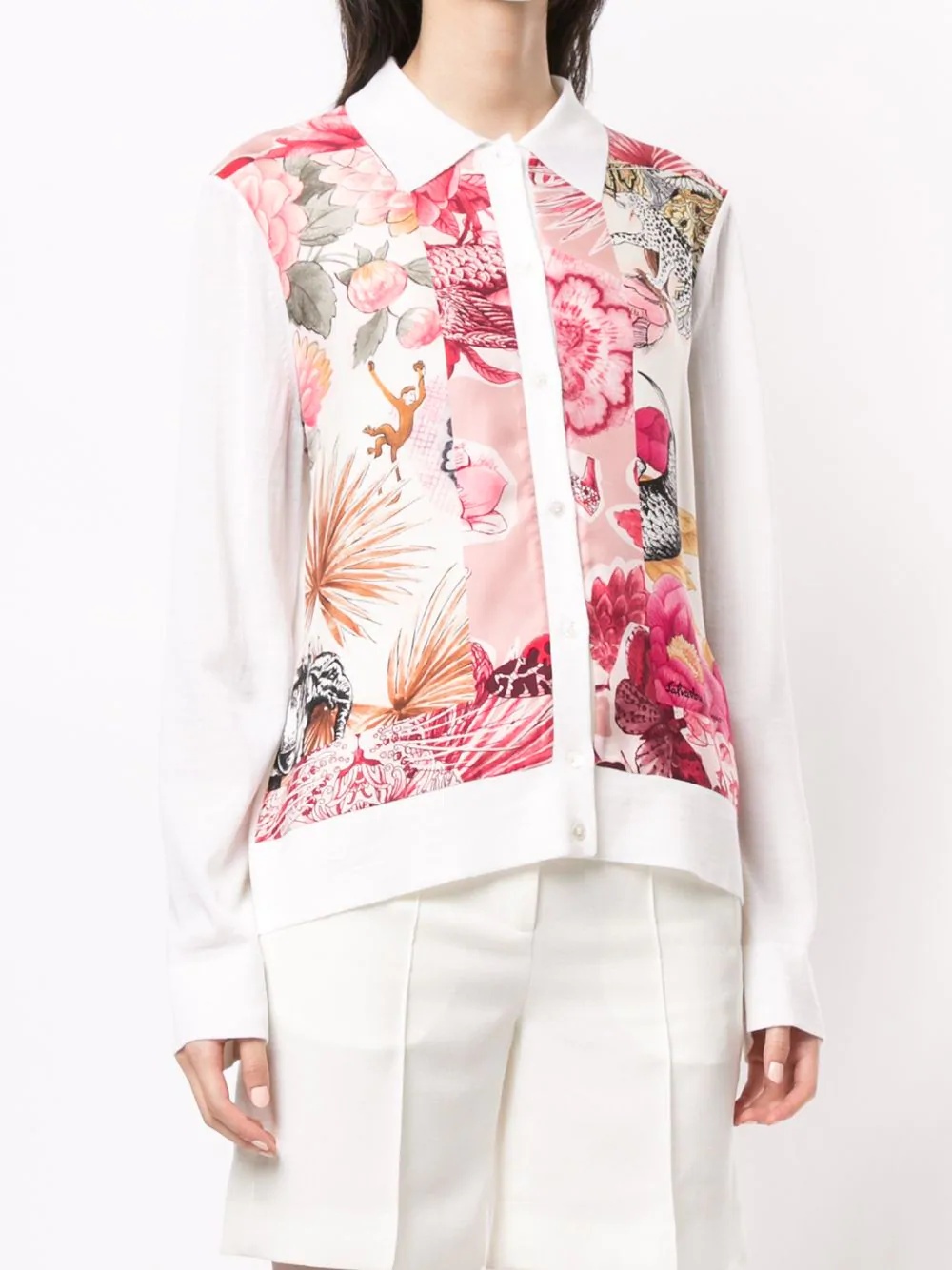 floral print collared cardigan - 3