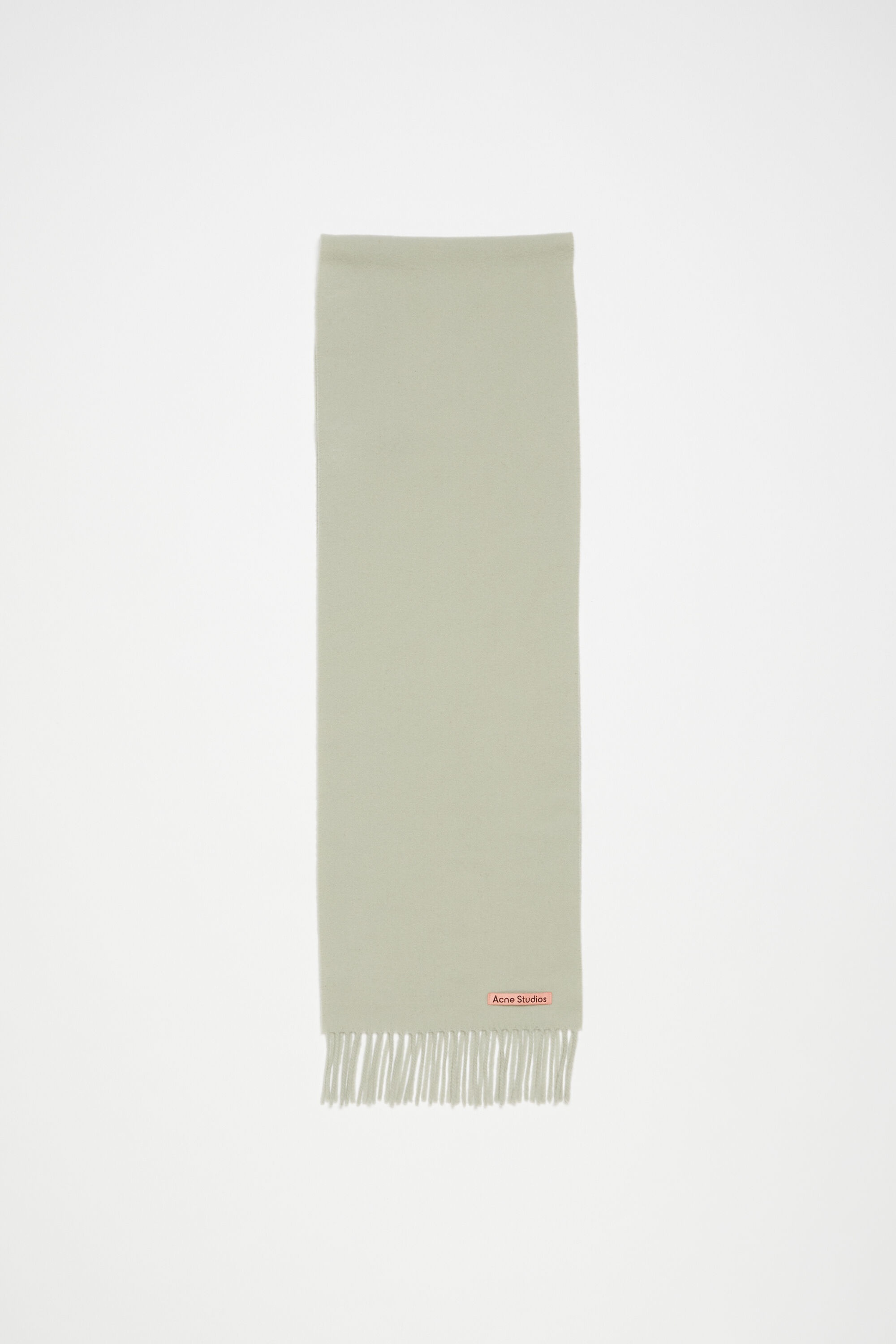 Fringe wool scarf - skinny - Light green - 1