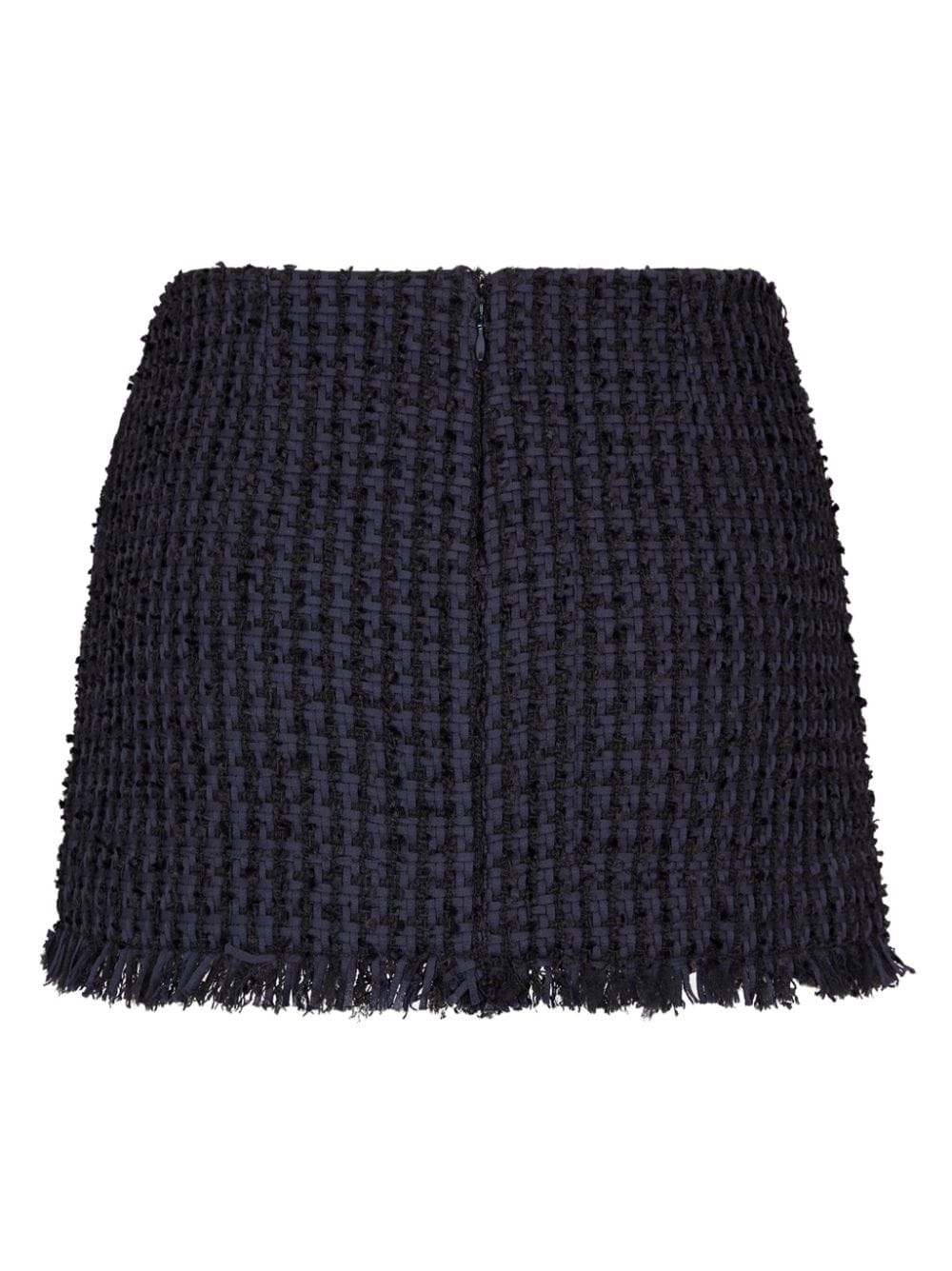 tweed frayed-hem miniskirt - 2
