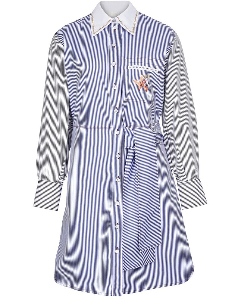 pinstripe-pattern 셔츠dress 1