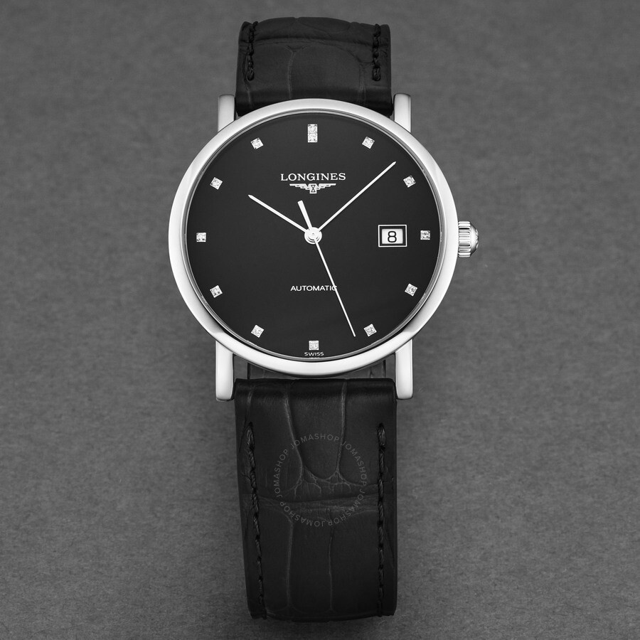 Longines Elegant Diamond Black Dial Men's Watch L4.810.4.57.2 - 4