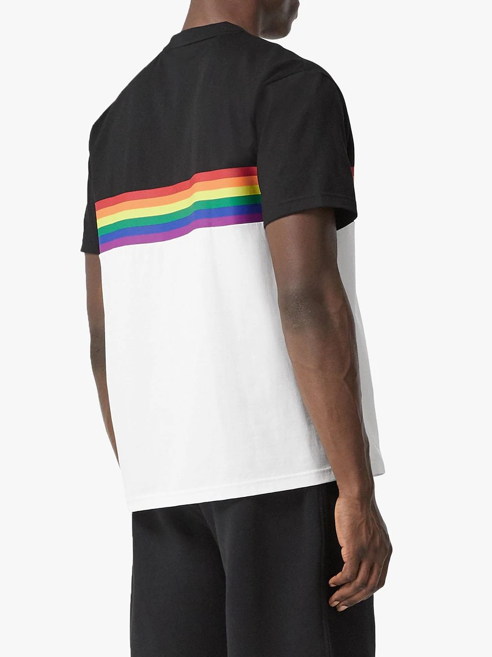 rainbow stripe print T-shirt - 4