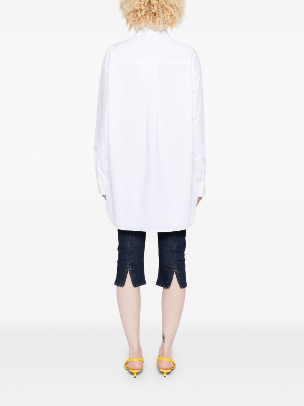 long-sleeve curved-hem shirt - 4