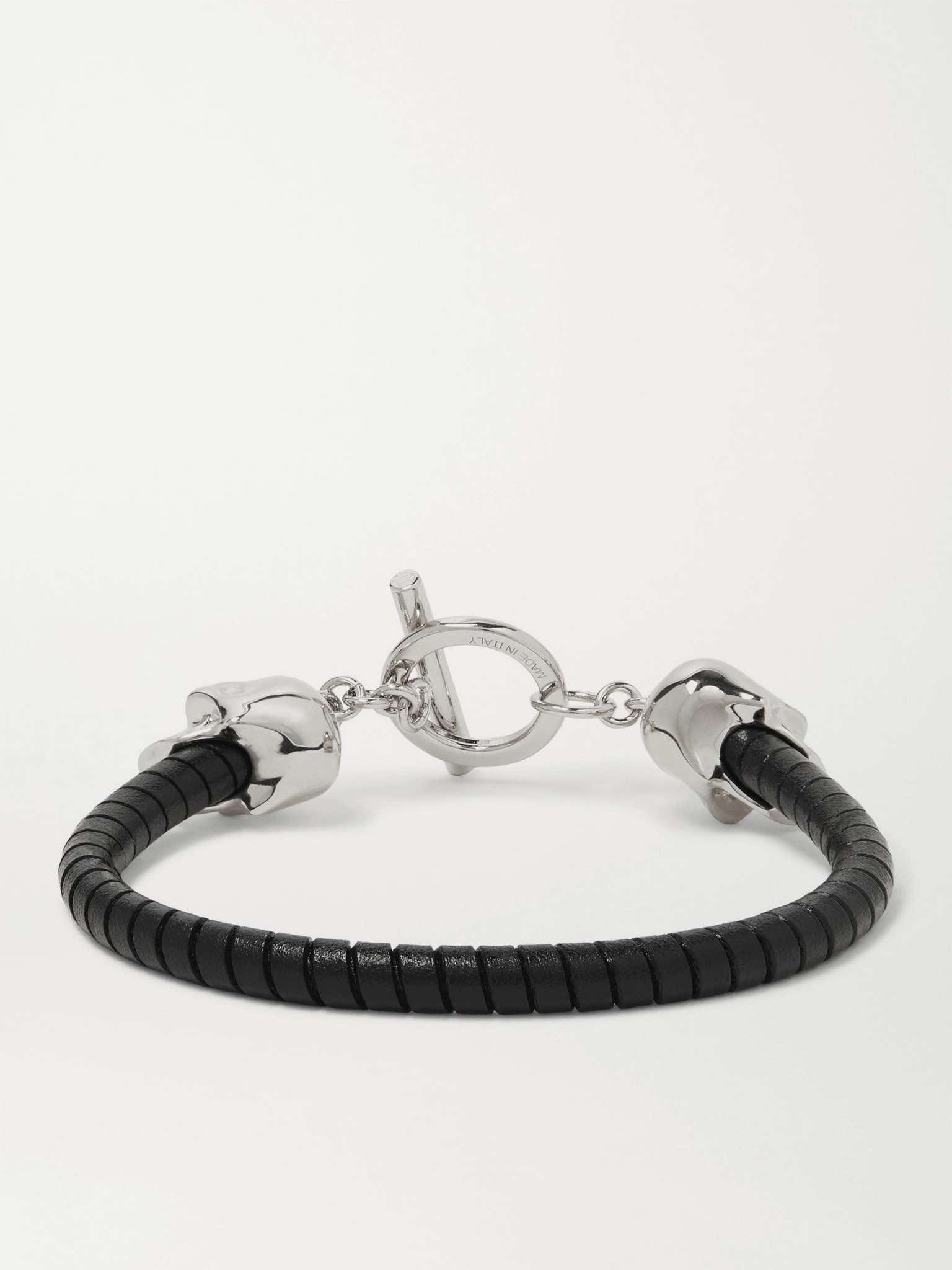 Silver-Tone and Leather Bracelet - 3