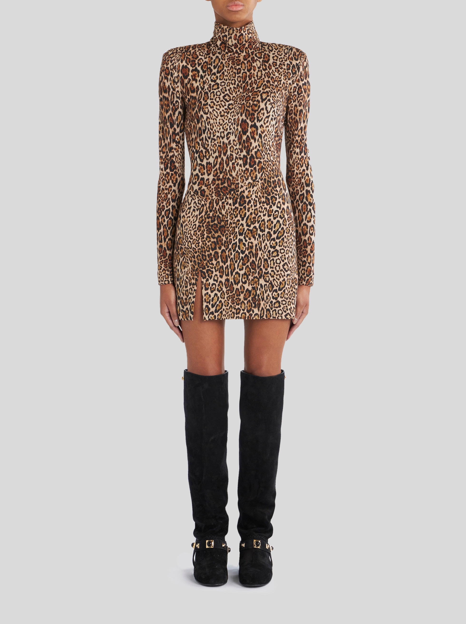 ANIMALIER WOOL DRESS - 3