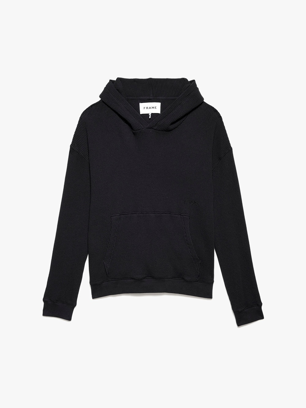 Waffle Textured  Hoodie in Noir - 1