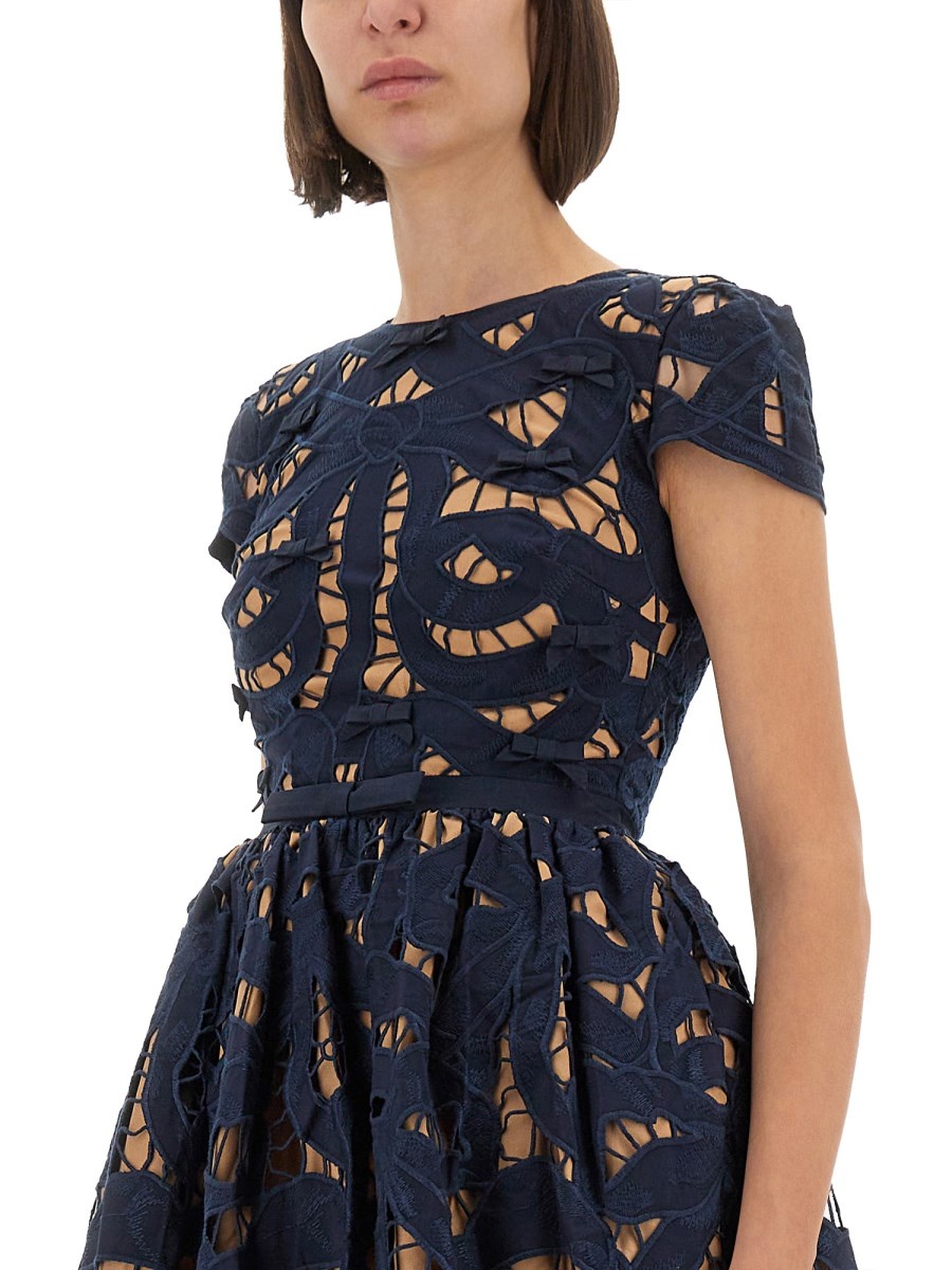 EMBROIDERED MINI DRESS WITH BOW - 2