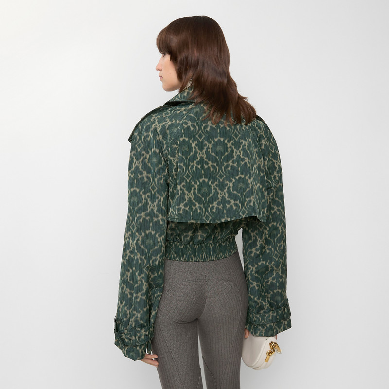 Cropped Baroque Viscose Blend Trench Jacket 3