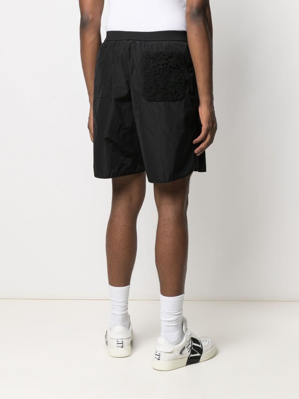 floral embroidered track shorts - 4