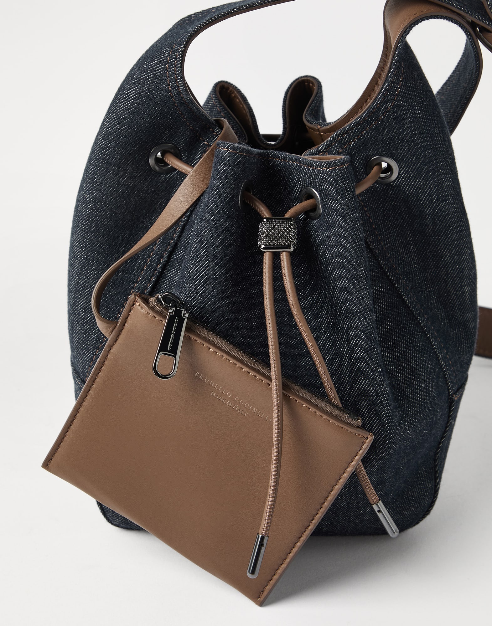 BC Duo small bucket bag in no-fade denim - 5