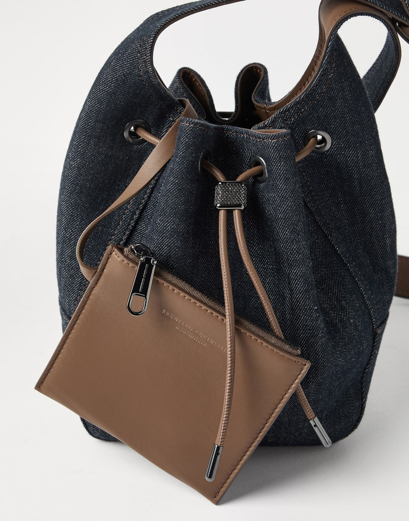 BC Duo small bucket bag in no-fade denim 5