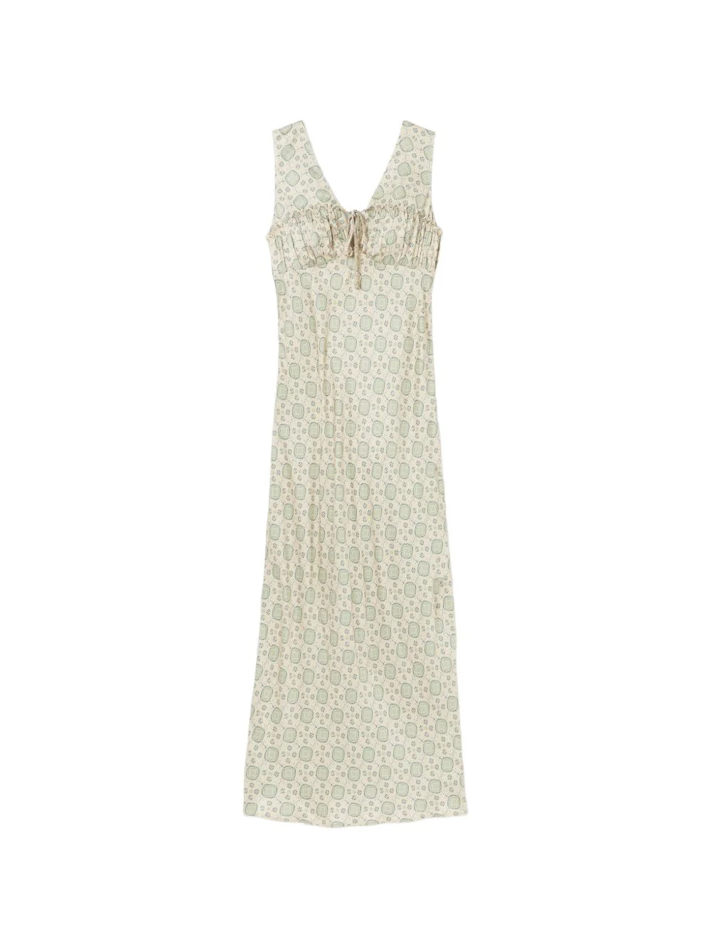printed drawstring-detail dress - 1