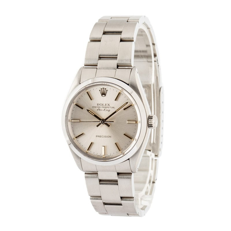 Pre-Owned Rolex Air-King 5500 Silver Dial - 2