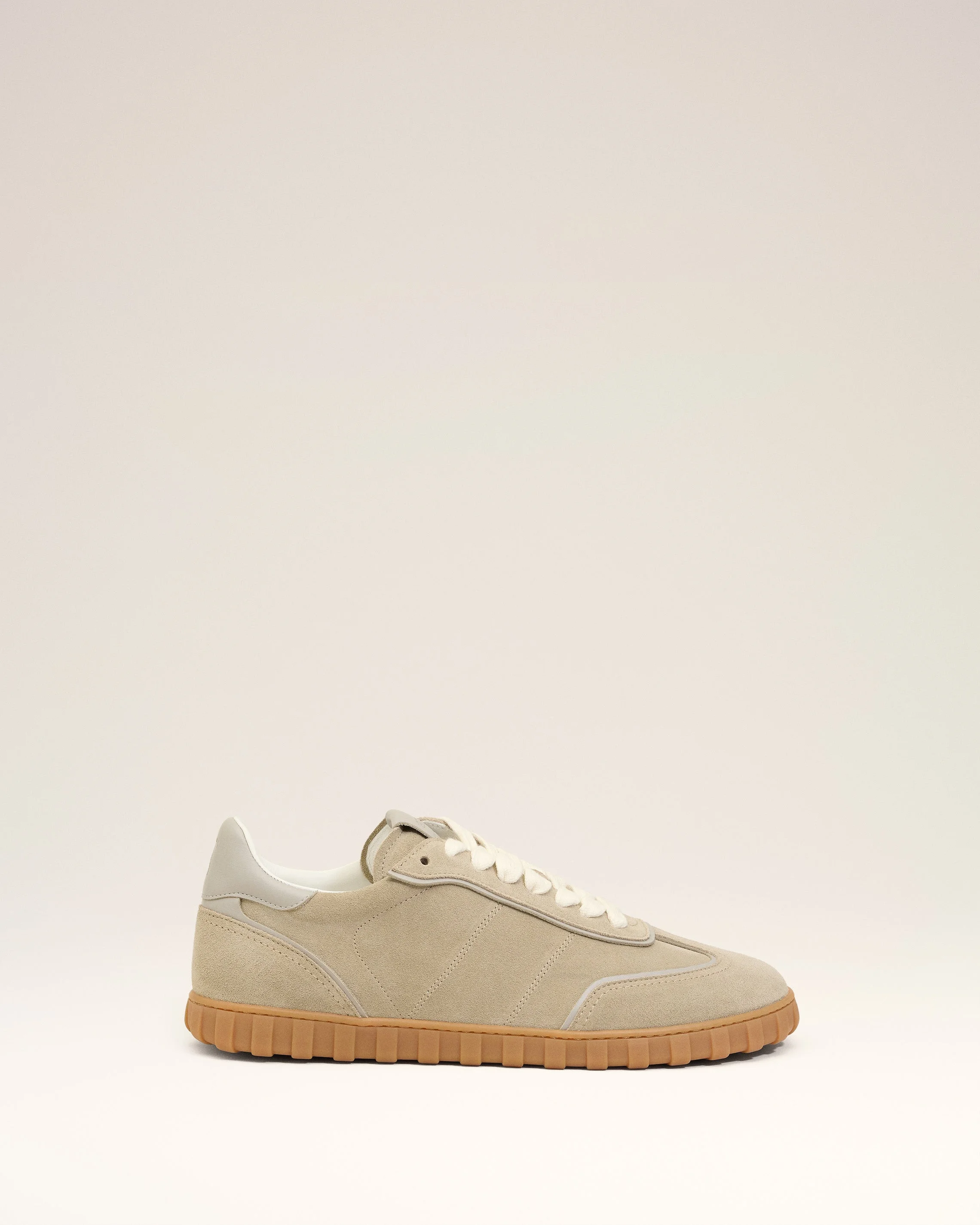 GREY LEATHER LOW TOP STEP SNEAKERS - 1
