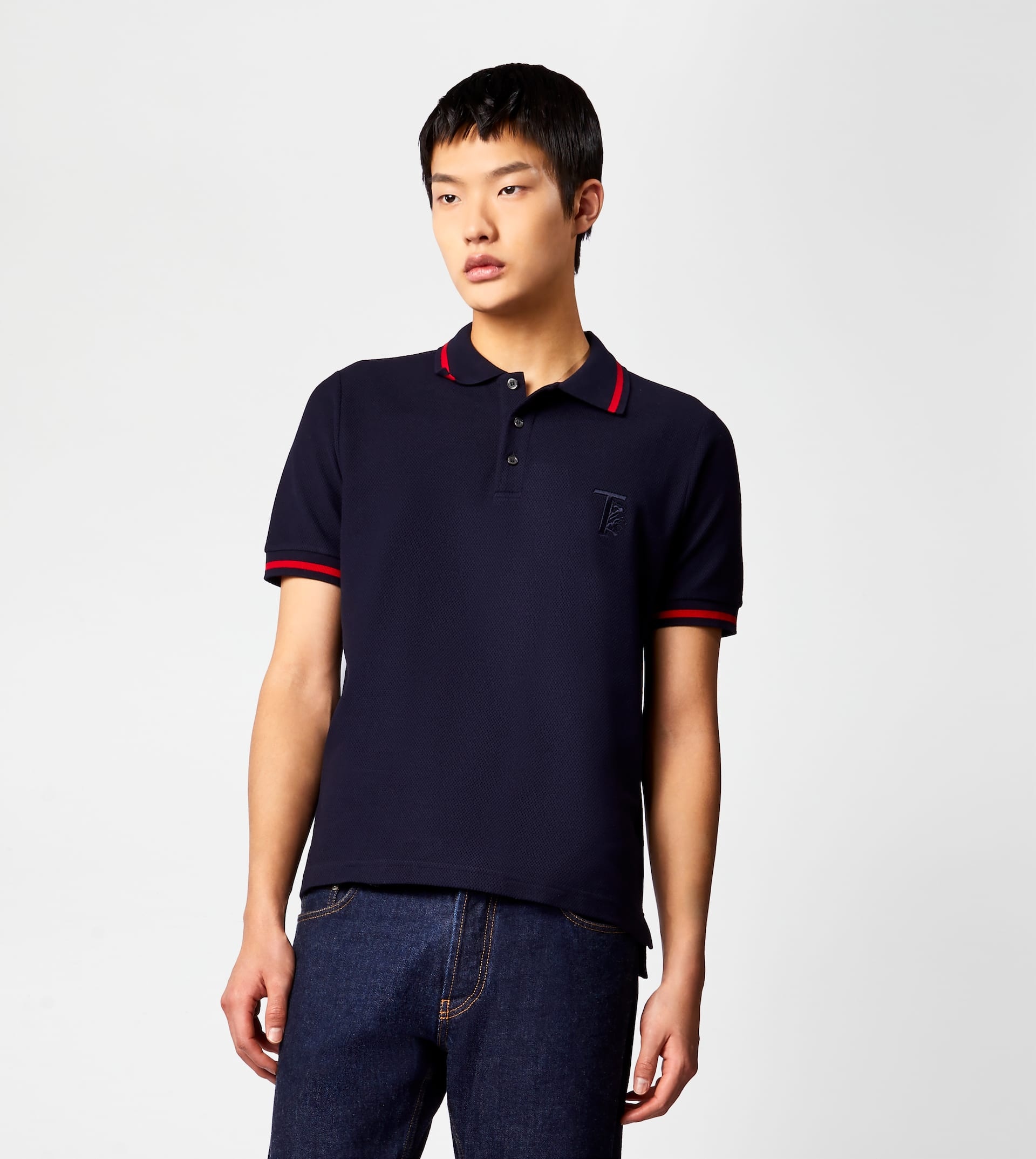 POLO SHIRT IN PIQUET - BLUE - 3