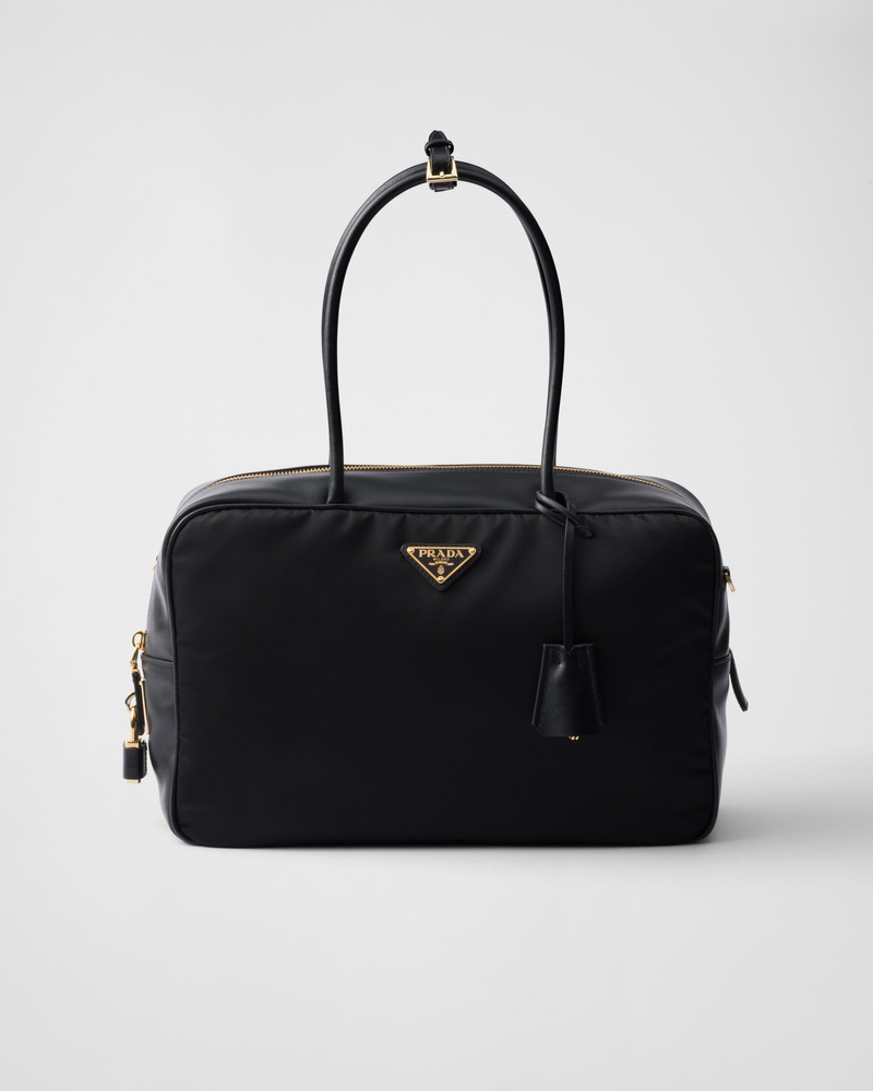 Large Re-Nylon and leather top-handle bag - 1