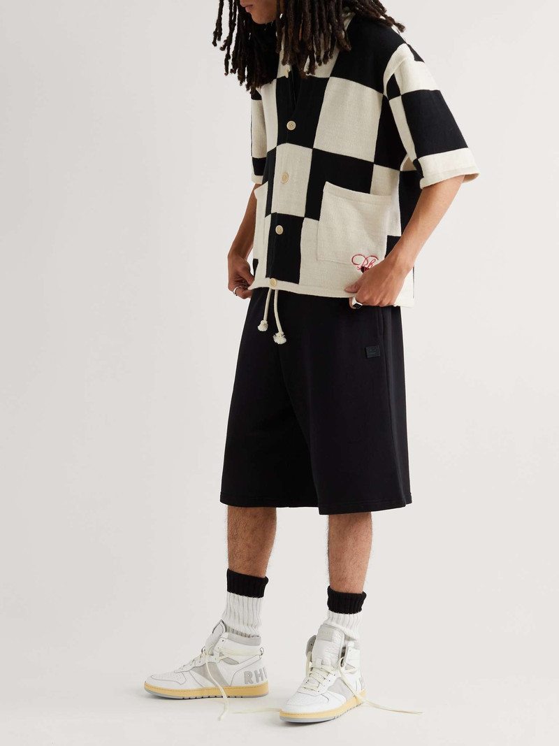 Rhude Rhecess Distressed Leather and Suede High-Top Sneakers outlook