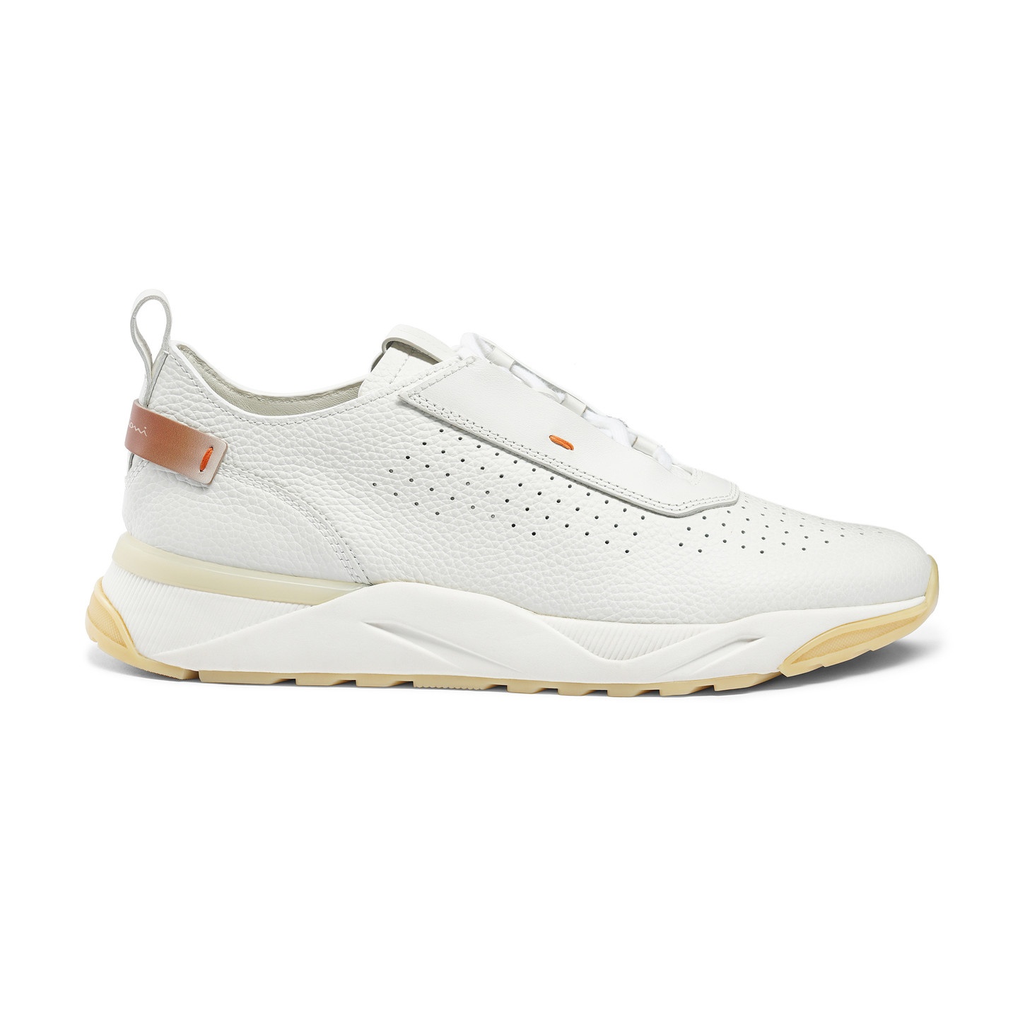 Men's white leather sneaker - 1