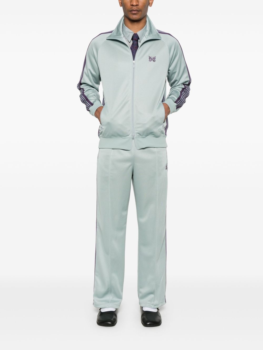 butterfly-embroidered track pants - 2
