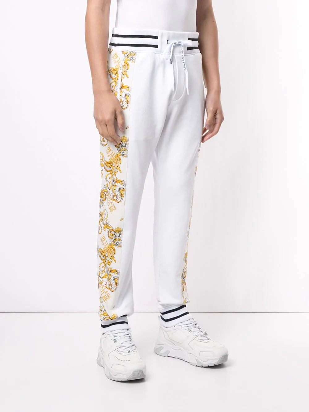 baroque-print drawstring trousers - 3