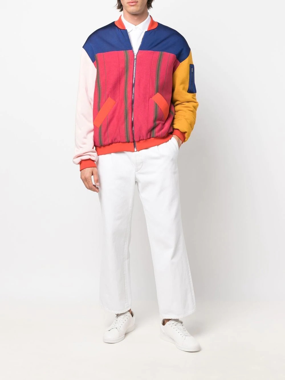 colour-block bomber jacket - 2