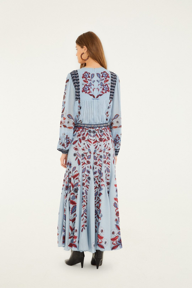 Soft Blue Marcelle Pleated Maxi Skirt 3