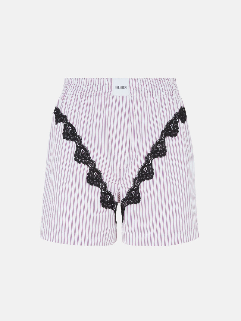 WHITE AND PURPLE SHORT PANTS - 1