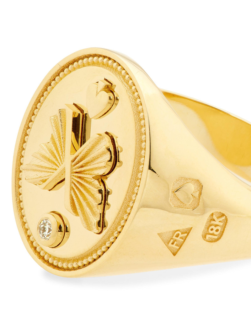 Women's Reverie: The Path To Joy 18K Yellow Gold & 0.034 TCW Diamond Signet Ring - Yellow Gold 3