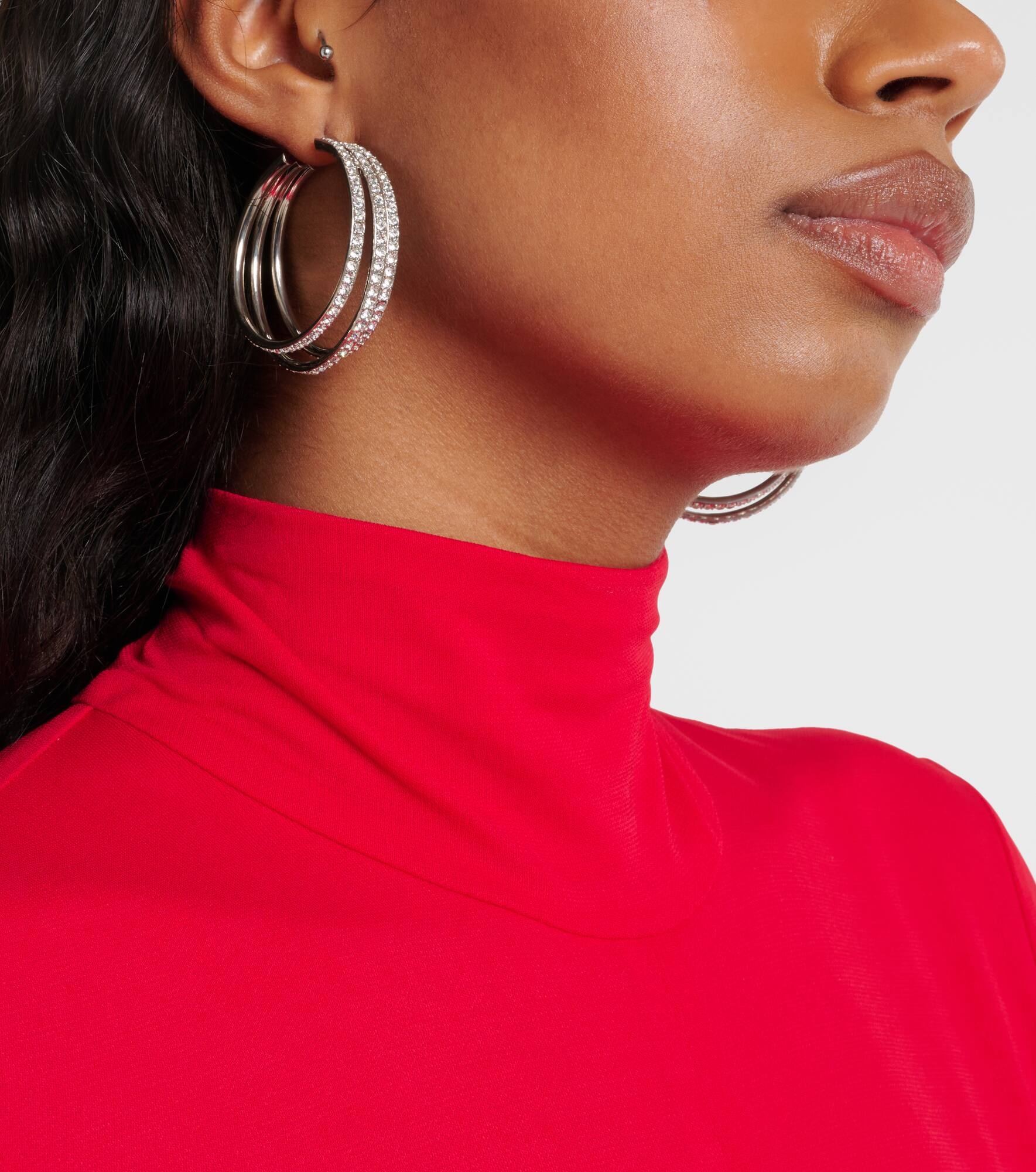 Vittoria crystal-embellished hoop earrings - 6