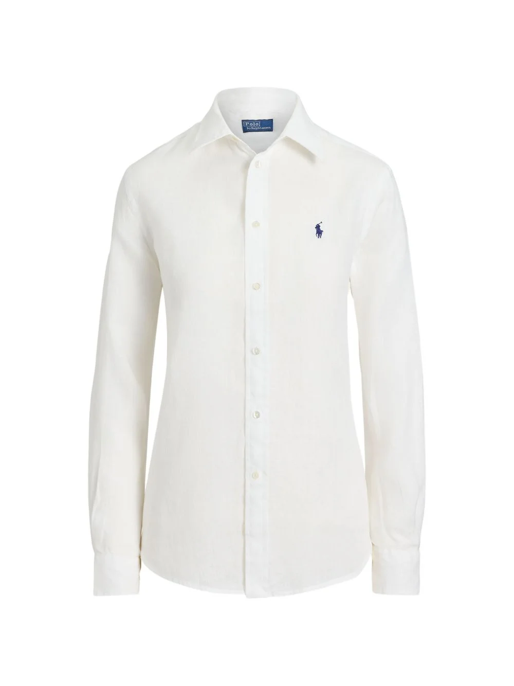 logo-embroidered linen shirt - 1