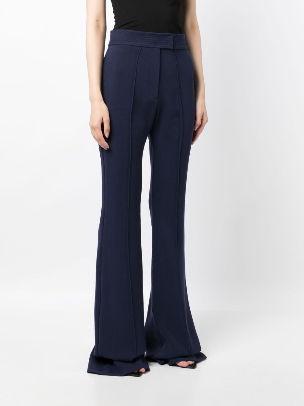 high-waisted flared trousers - 3