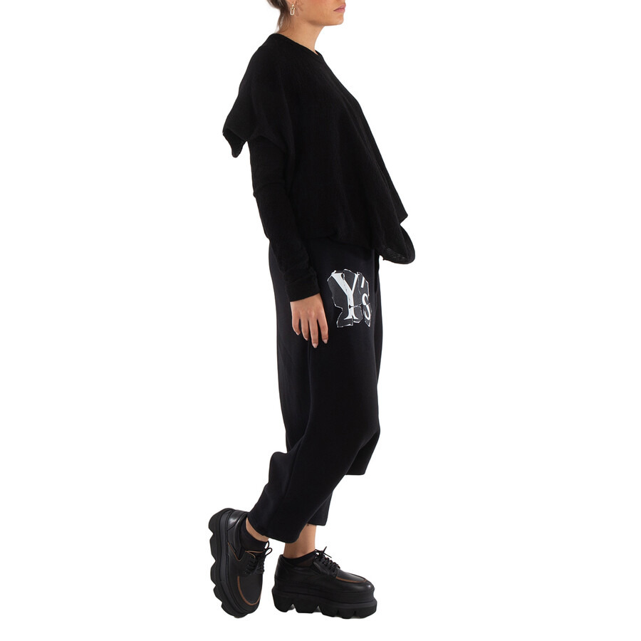 Y'S Black Bag Shaped Round Neck T-Shirt, Brand Size 2 (Small) - 4