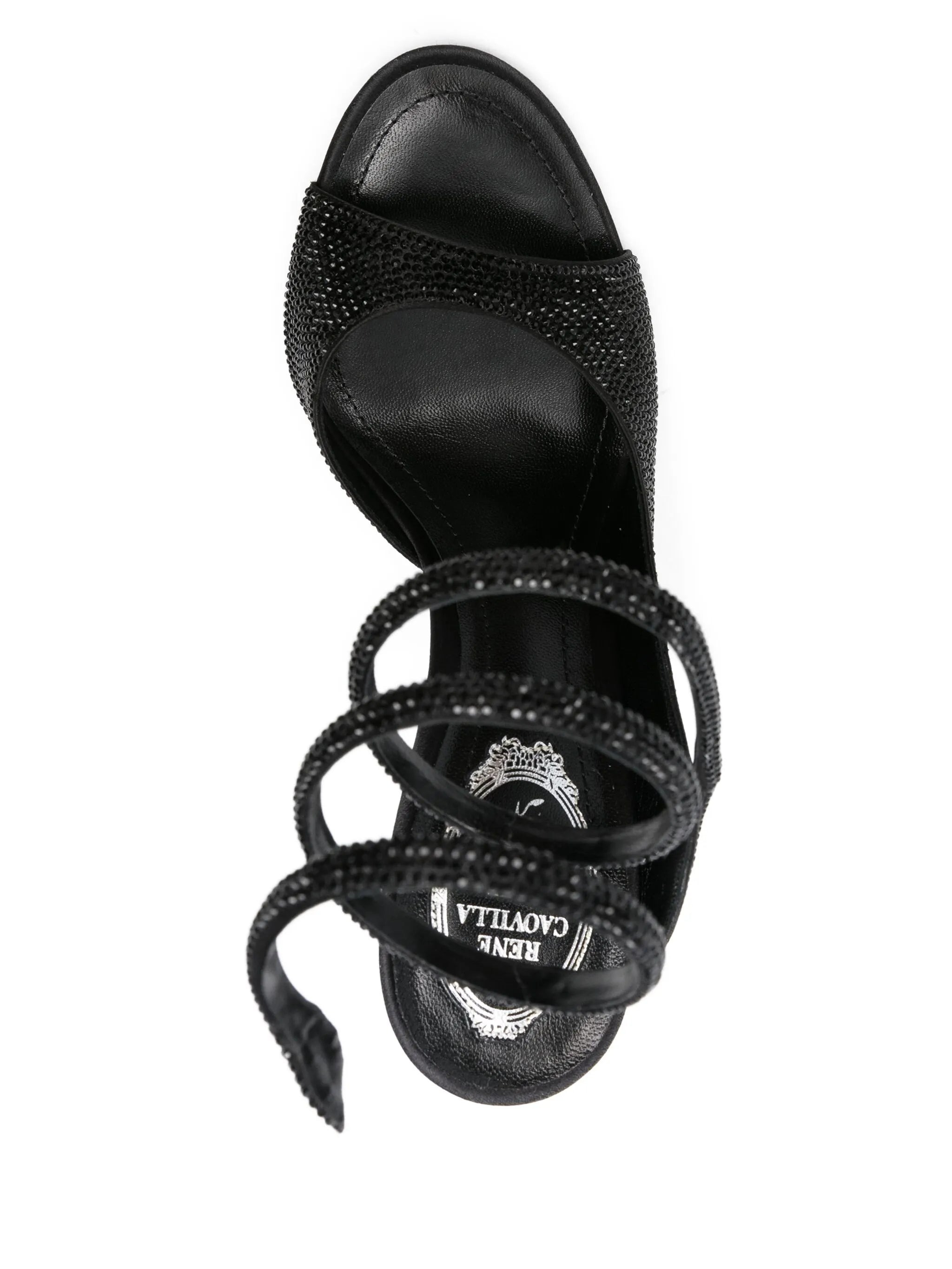 105mm crystal-embellished spiral-wrap sandals - 4
