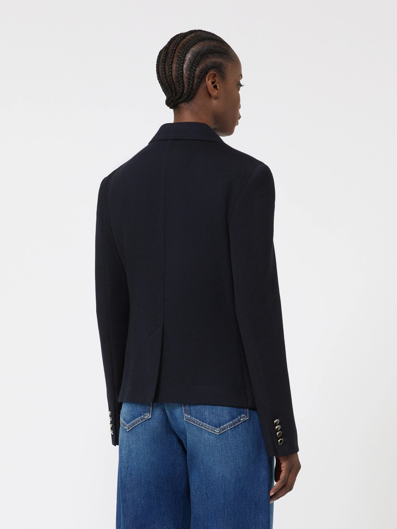 EMIRO Single-breasted piqué jersey jacket - NAVY 5