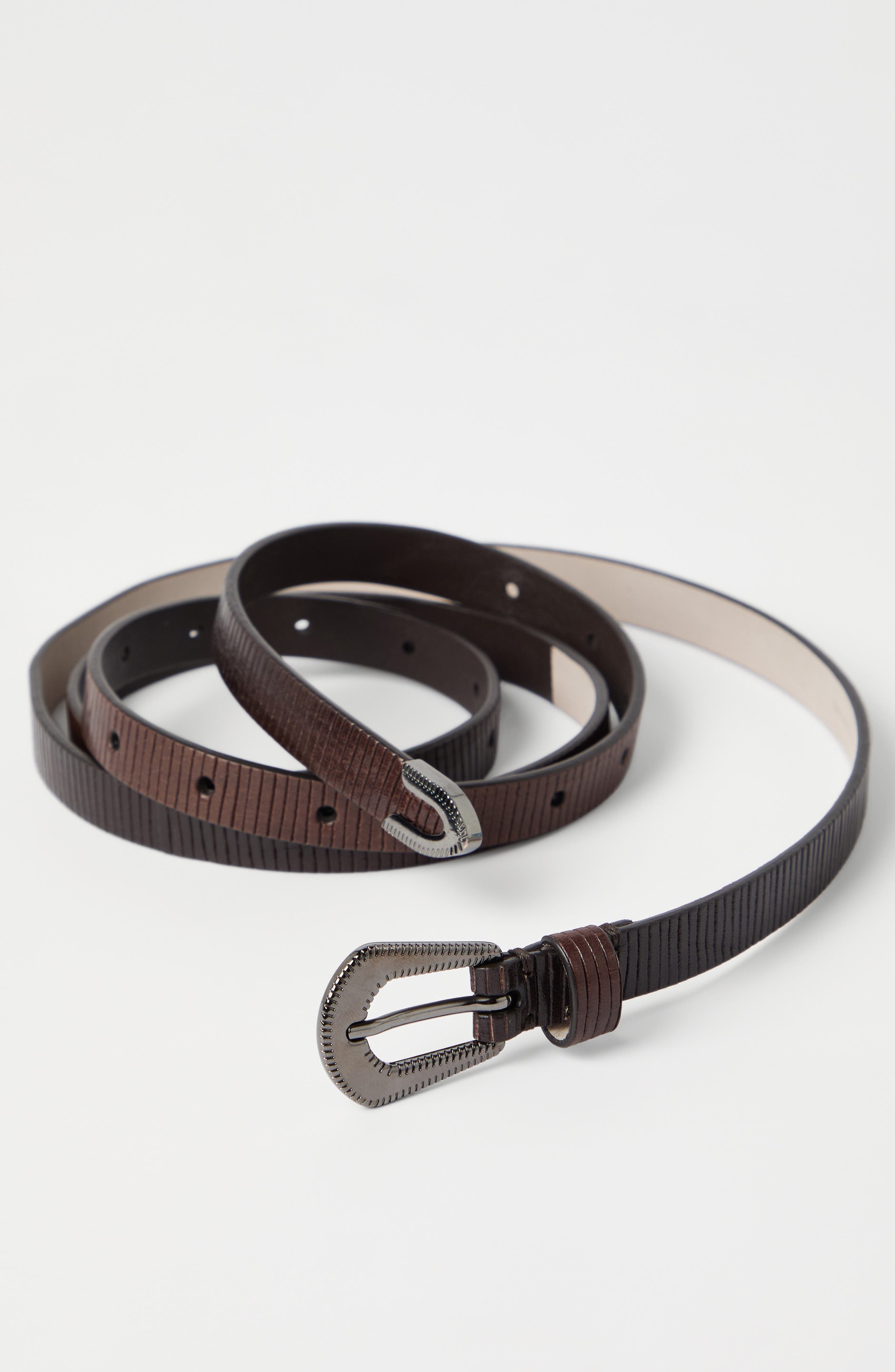 Brunello Cucinelli Carved leather belt in Cocoa at Nordstrom - 2