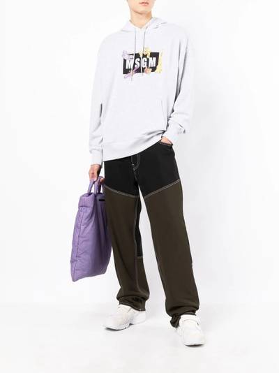 MSGM logo print hoodie outlook