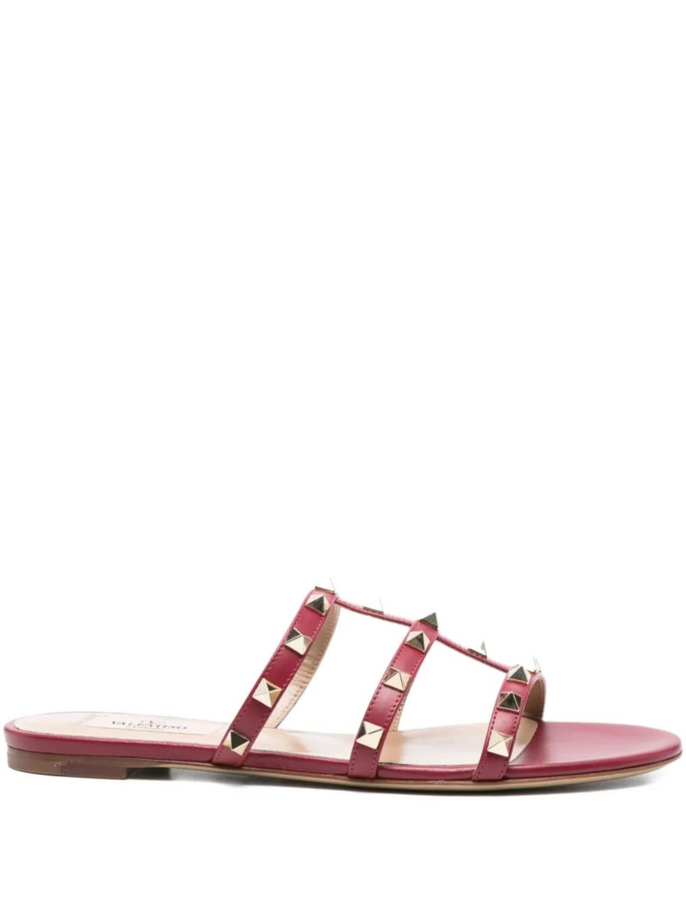 Valentino Garavani Rockstud leather flat sandals - 1